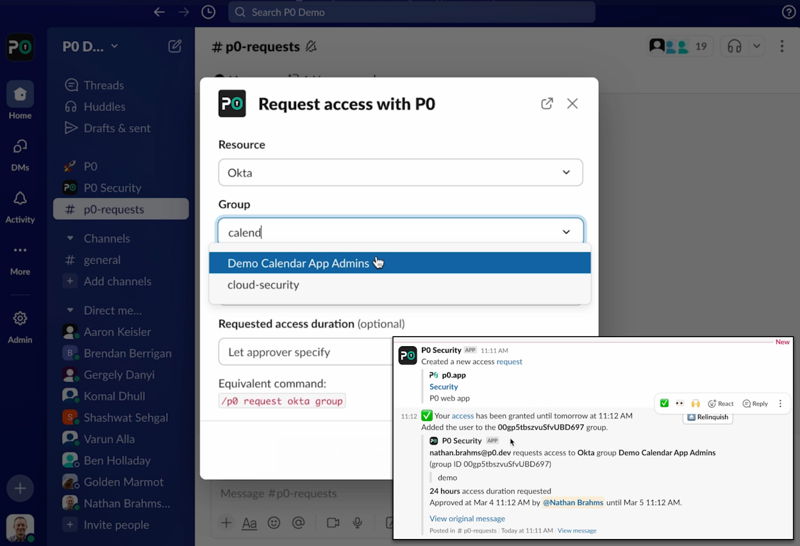 Request access screenshot
