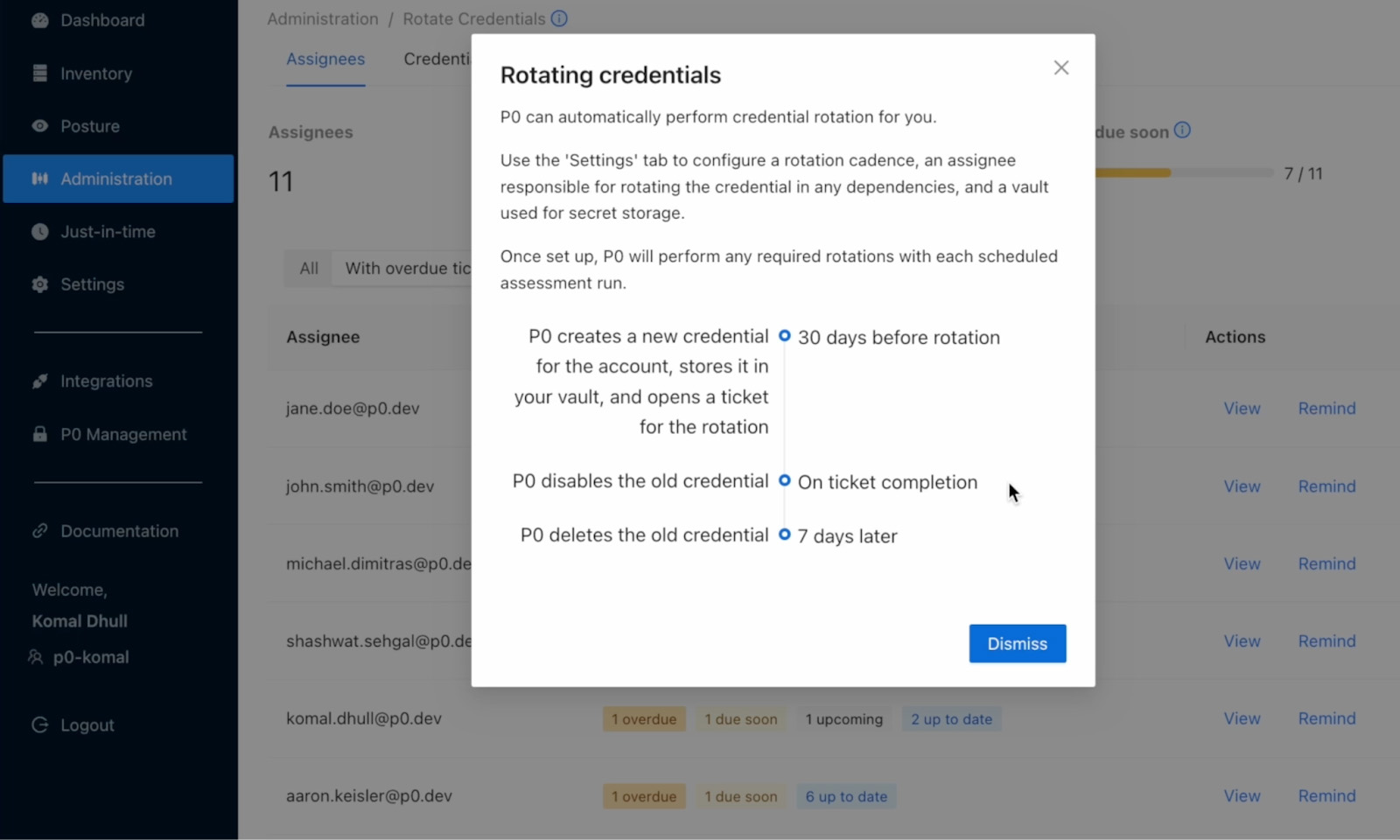 Rotating Credentials screenshot