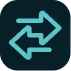 Two blue arrows forming a loop, representing repeat or cycle function.