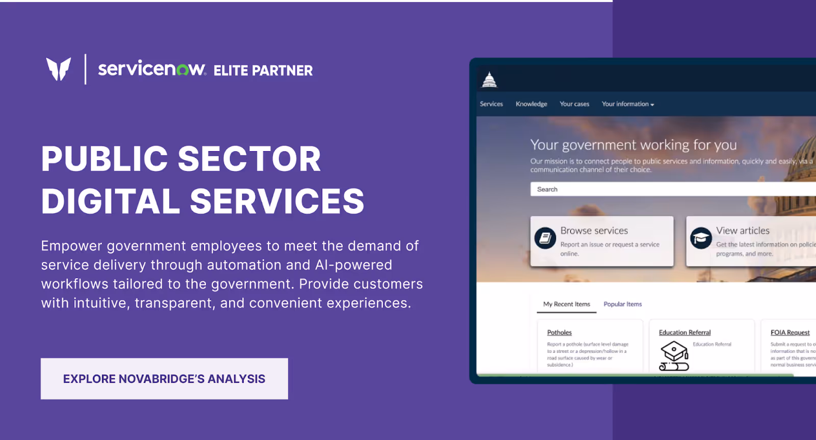 ServiceNow public sector digital services