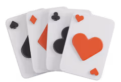 Casino card deck representing online casino games like Live Baccarat, Live Roulette, and Sic Bo.