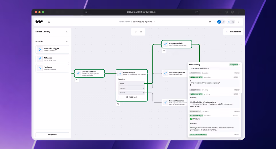 Workflow run demo preview