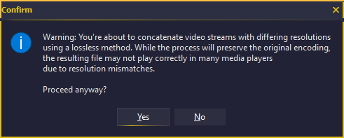 Concatenate different resolutions