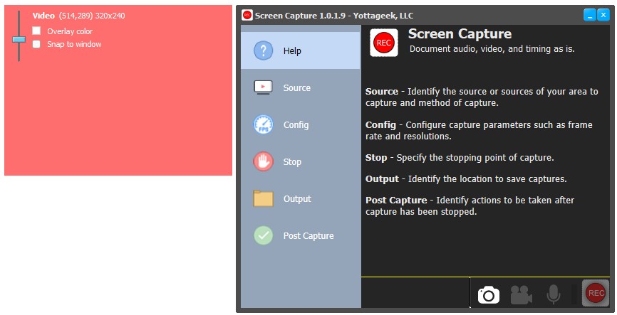 Screen Capture Interface