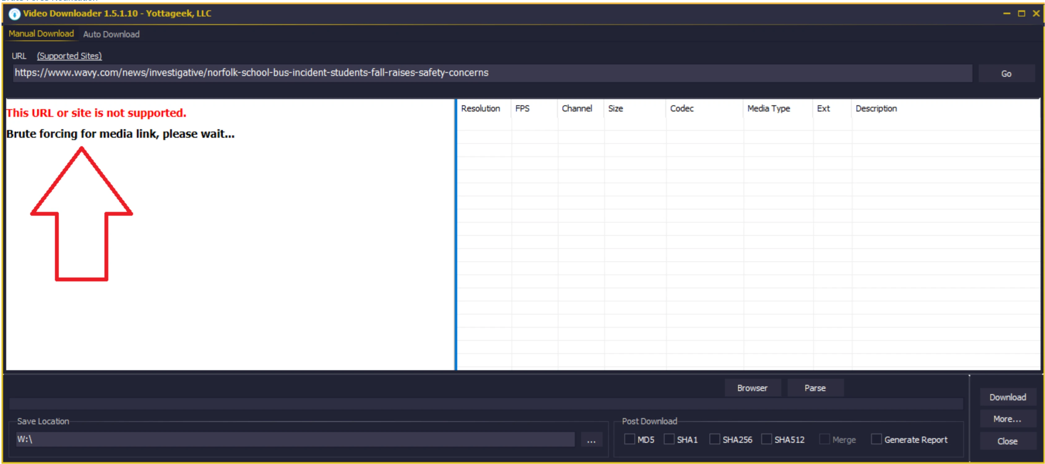 Brute Force Video Downloader Notification