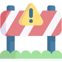 Icon einer Baustellenabsperrung – symbolisiert fehlerhafte oder überladene Formulare