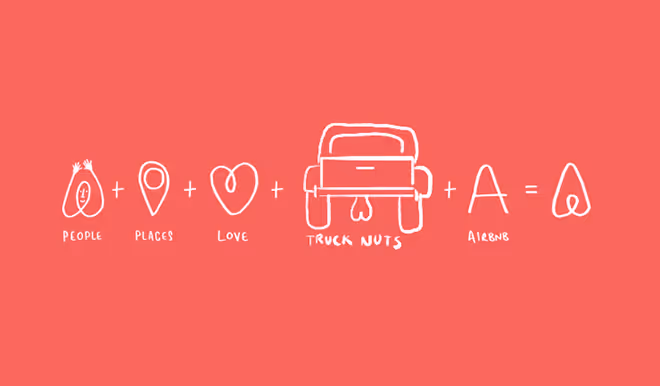 Airbnb Logo 2014 mit neuem ‚Bélo‘-Symbol - minimalistisches rosa Icon, das international Spott auslöste.