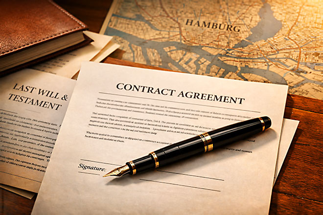 Juristische Unterlagen auf einem Schreibtisch stehen sinnbildlich für professionelle Rechtsberatung und Vertrauensaufbau bei Kanzleien