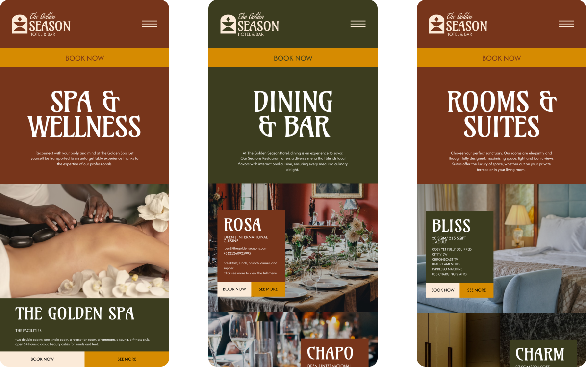 The Golden Season's website design