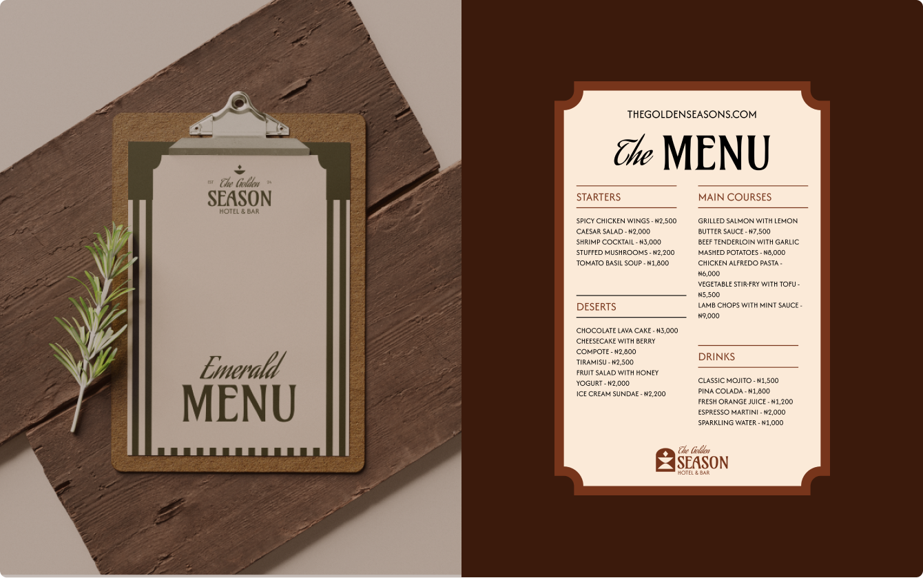 The Golden Season's design mockup