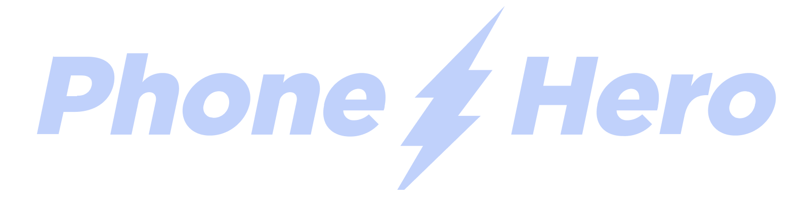 Logo with the words 'Phone Hero' separated by a lightning bolt symbol.