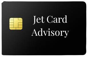 Black card with a gold microchip and the text "Jet Card Advisory."
