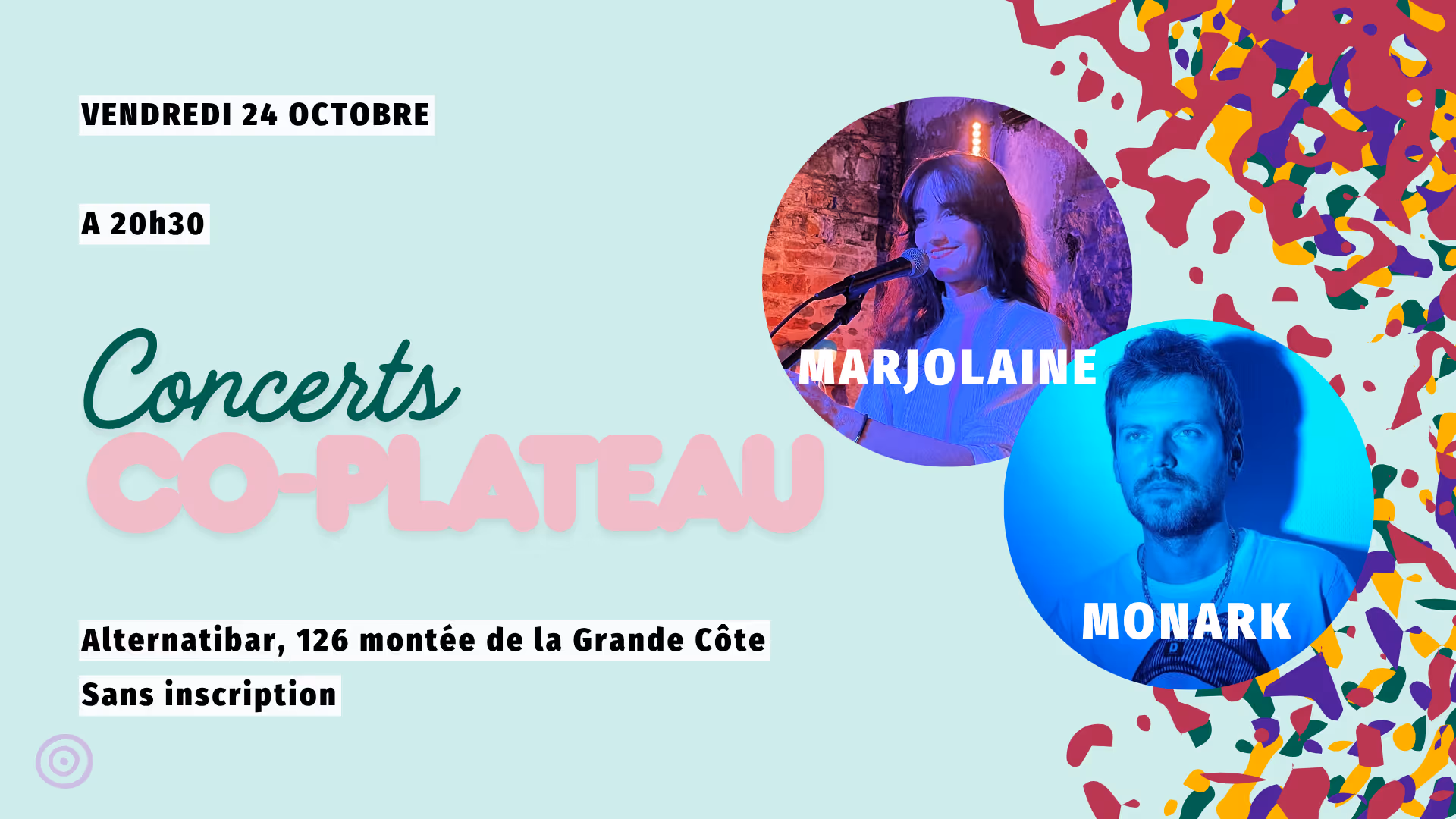 Concert co-Plateau : Marjolaine / MonarK