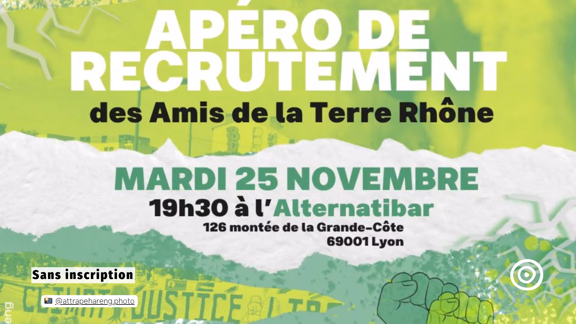 Soirée d'accueil Les Amis de la Terre Rhône