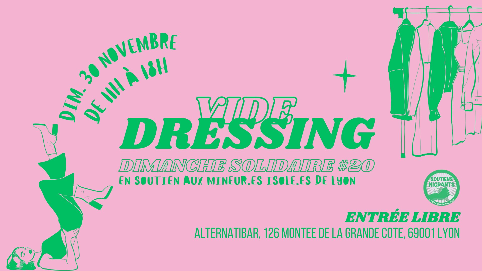 Vide dressing de Soutien Migrants Croix-Rousse