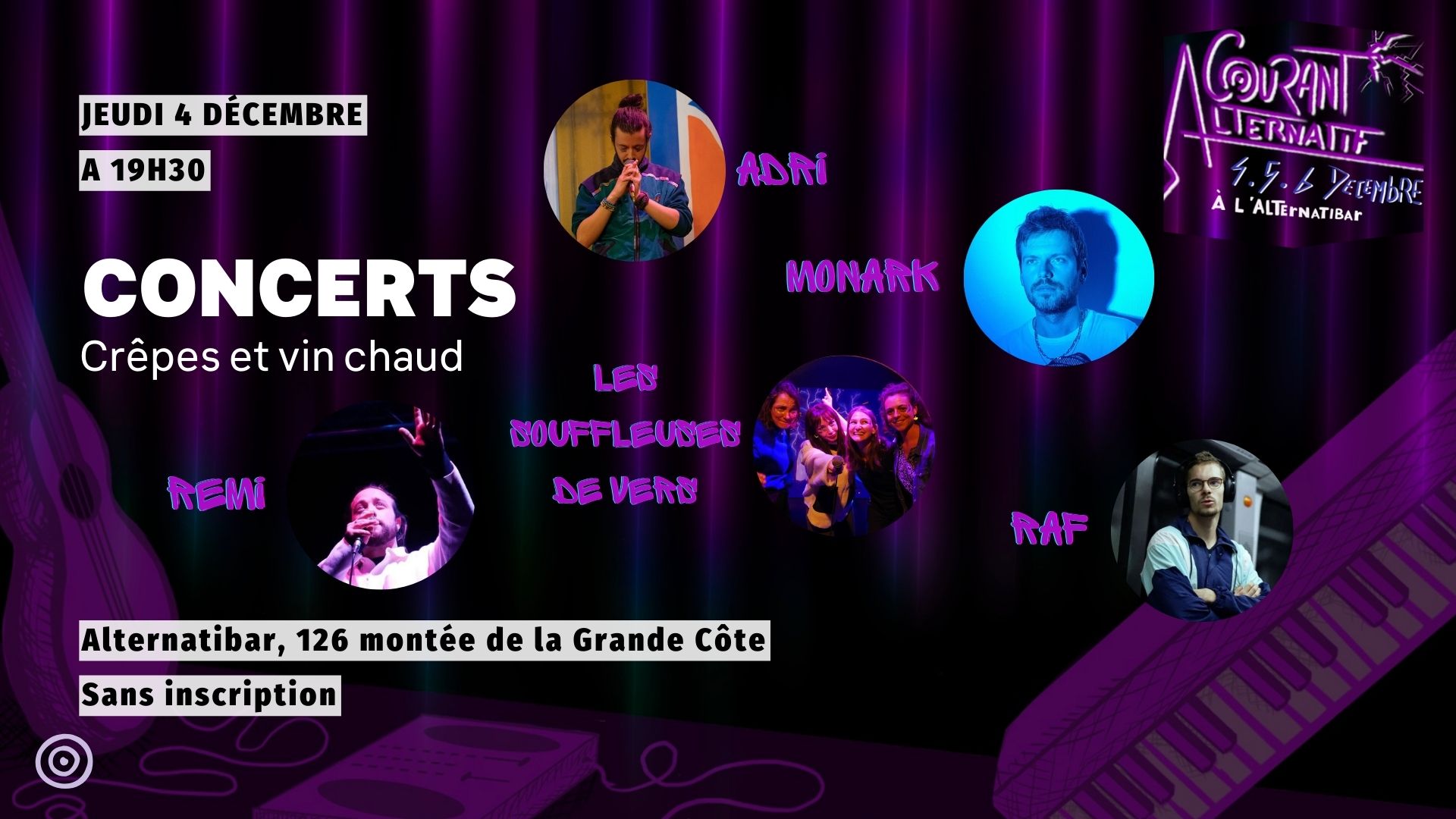 COURANT ALTERNATIF JOUR 1 : 5 concerts pour le prix d'un !