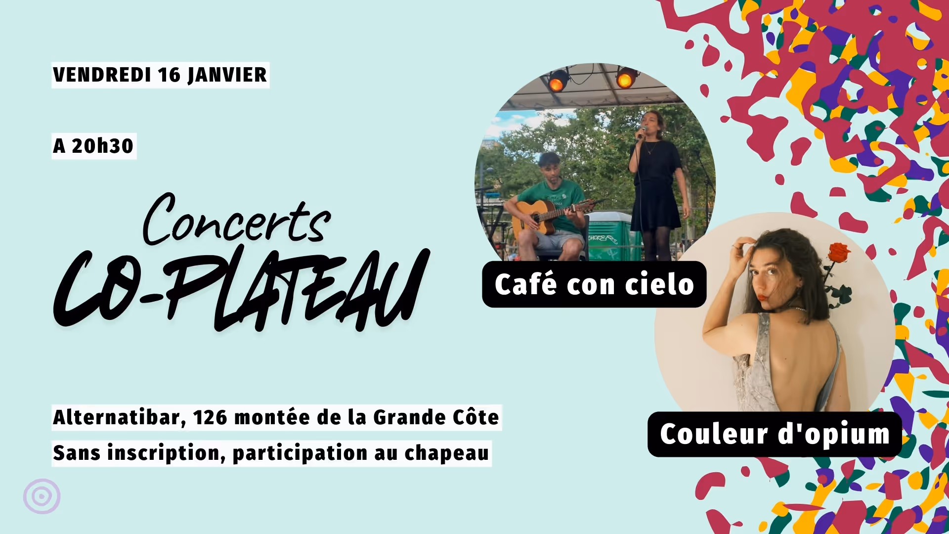 Concerts : Café con cielo / Couleur d'opium