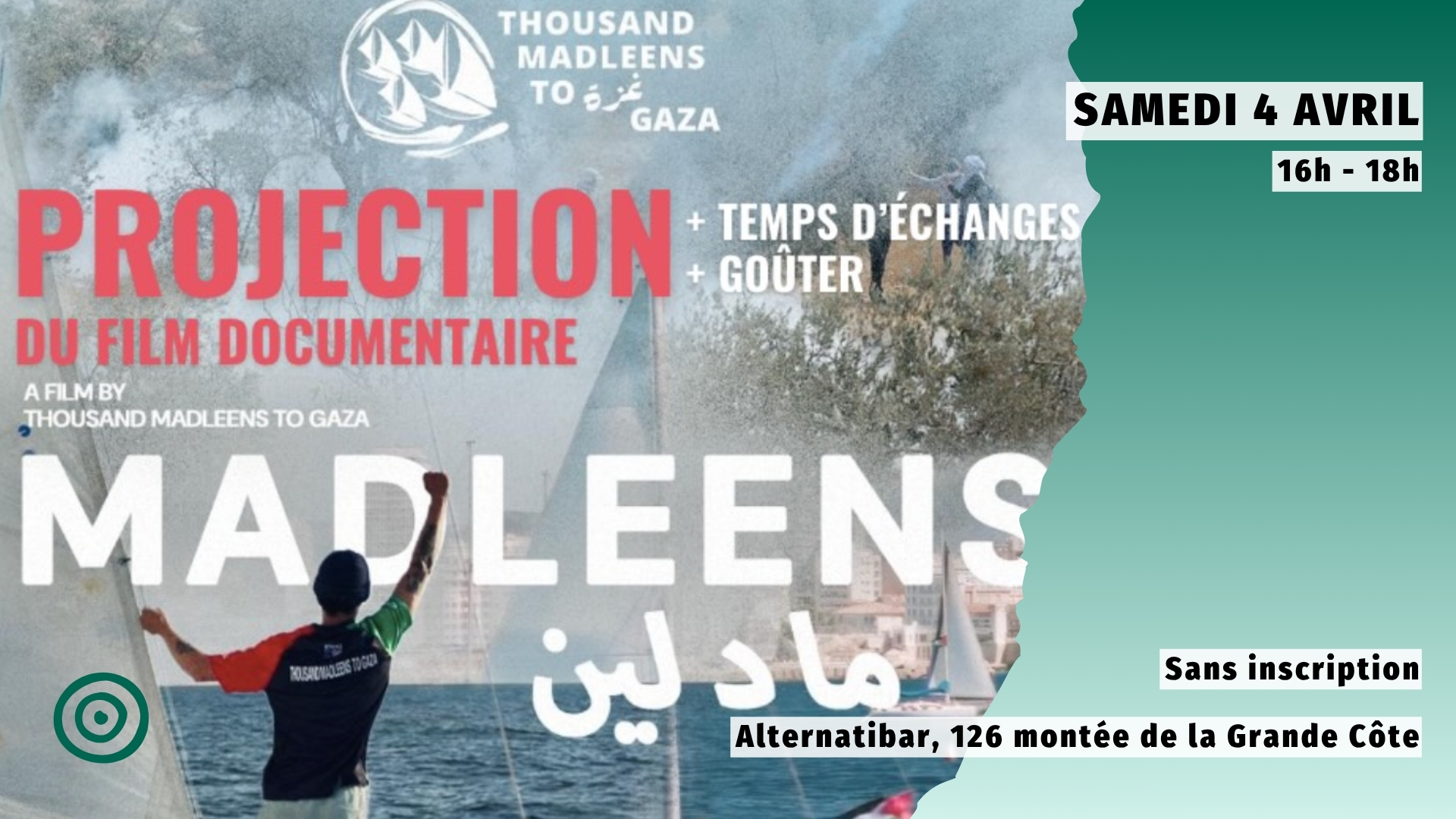 Projection documentaire Thousand Madleens to Gaza 