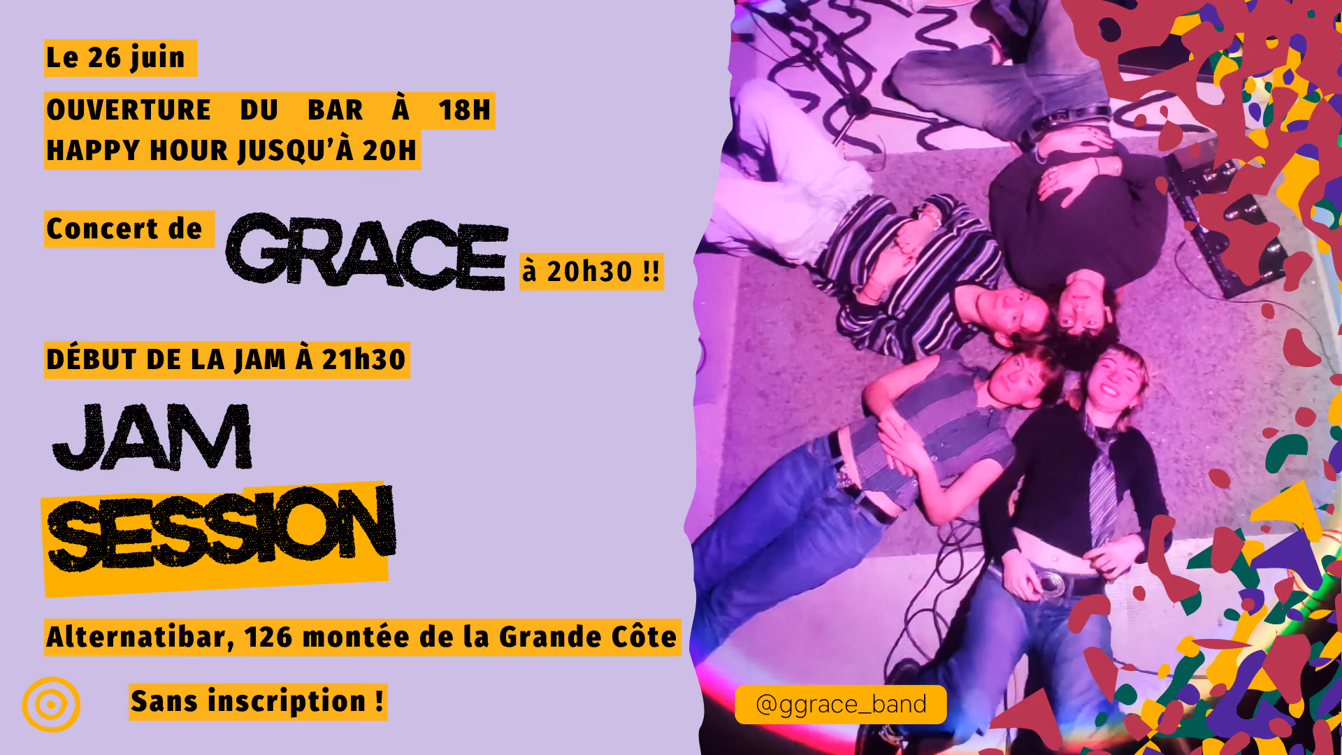 Concert de Grace puis Jam session !