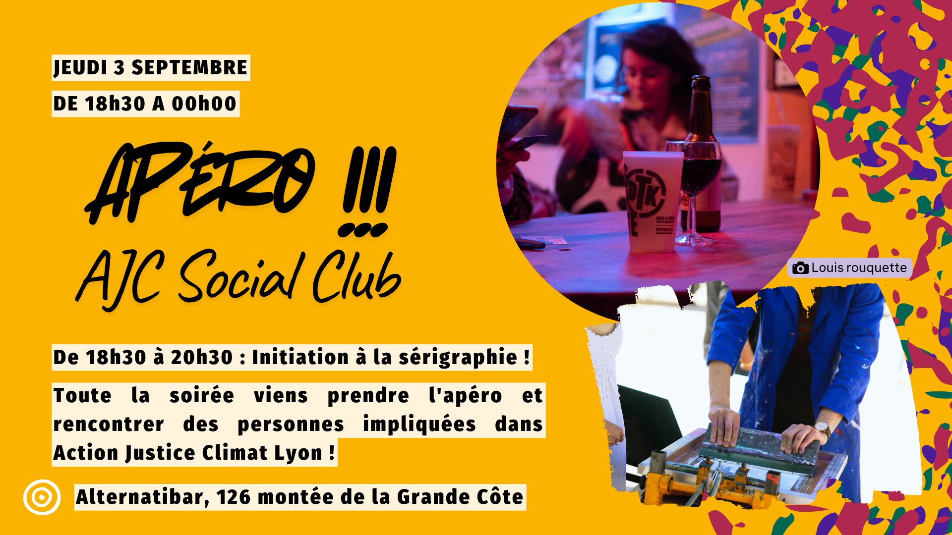 Apéro AJC Social Club avec initiation à la sérigraphie