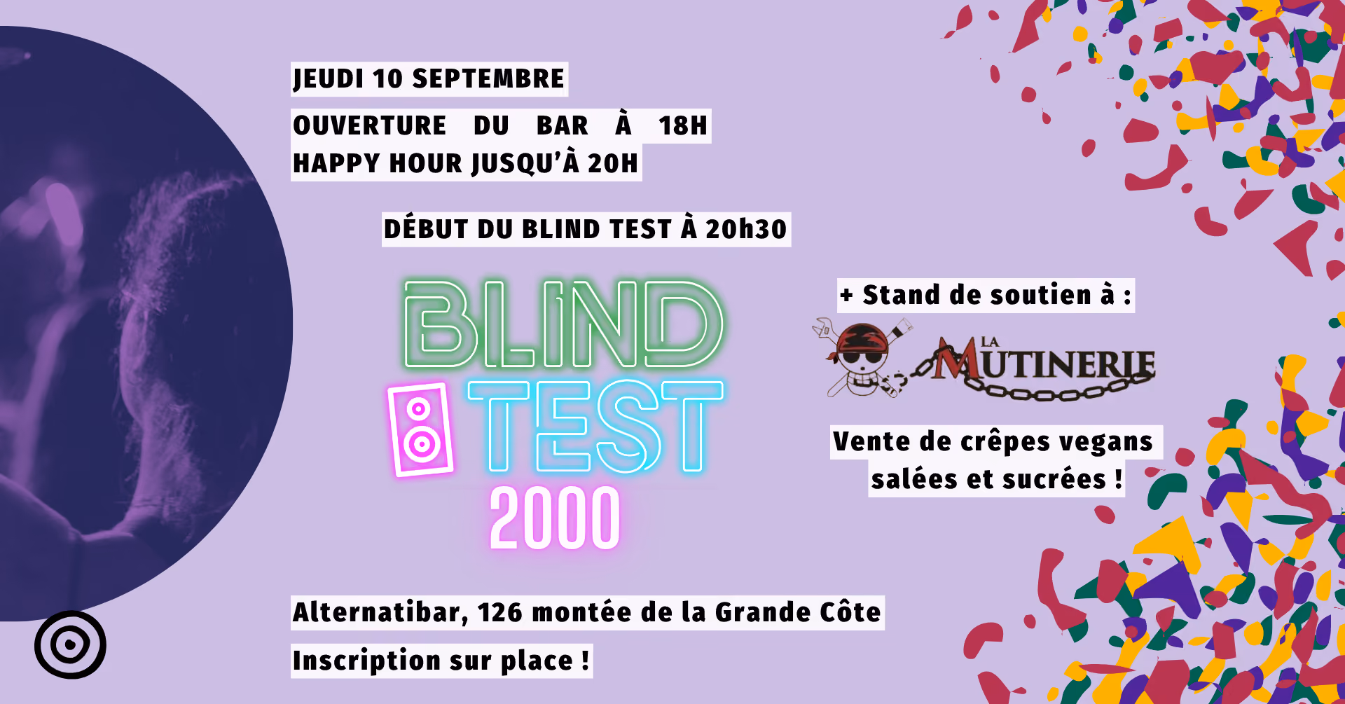 Apéro Blind Test Années 2000 (+stand de soutien à la La Mutinerie)