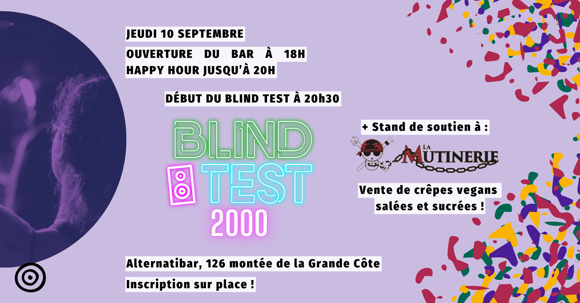 Apéro Blind Test Années 2000 (+stand de soutien à la La Mutinerie)