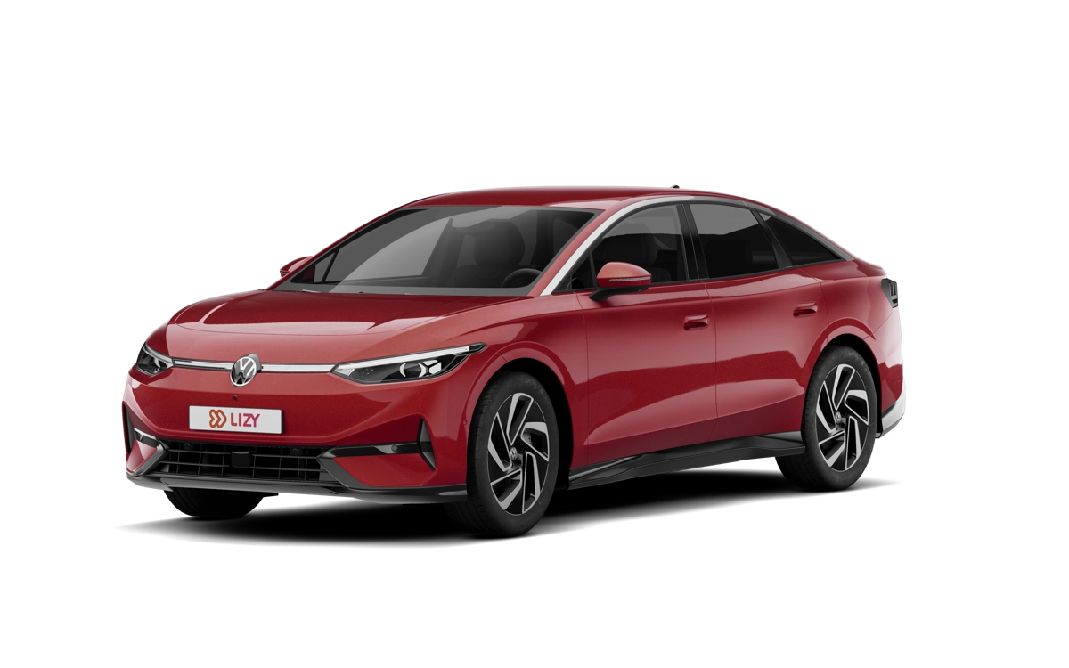 Volkswagen ID 7 Pro S in rood, ruime elektrische auto met 709 kilometer actieradius