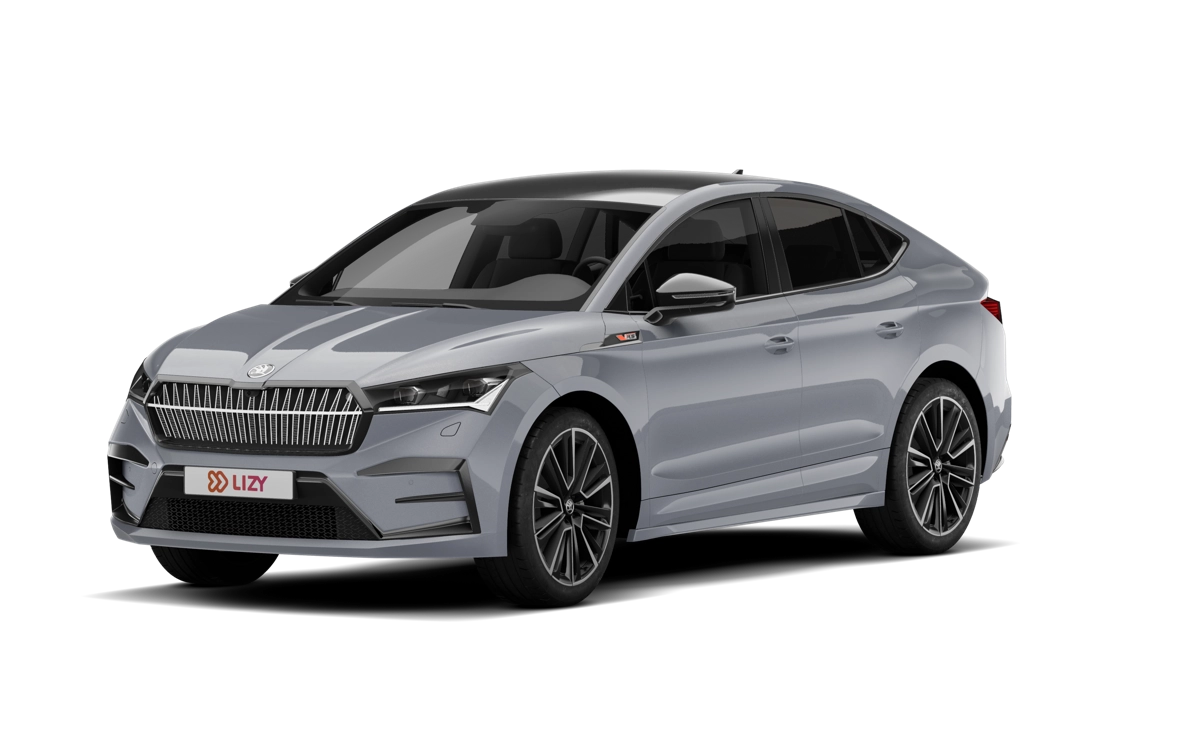 Grijze Škoda Enyaq met de warmtepomp als optie net als de ID.4