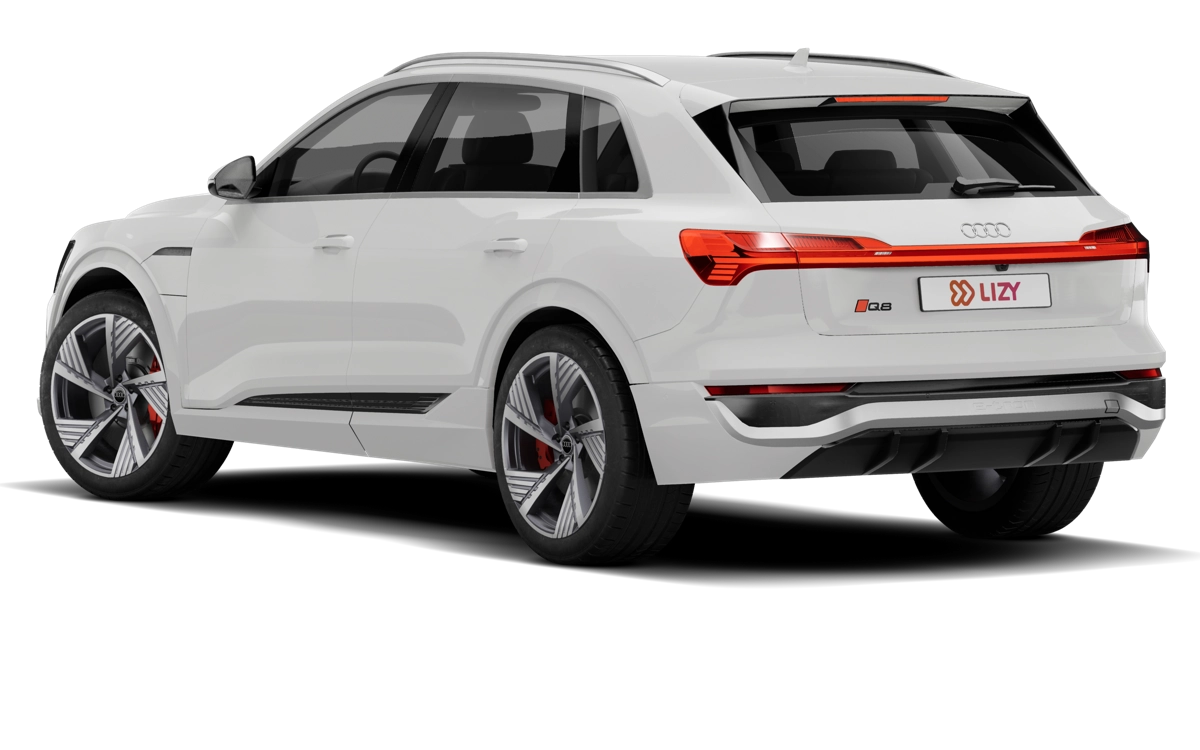 Audi Q8 e-tron driekwart achteraanzicht