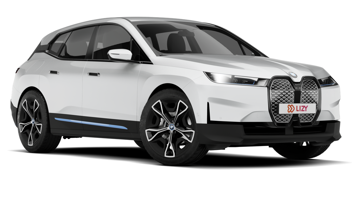 BMW iX, driekwart vooraanzicht