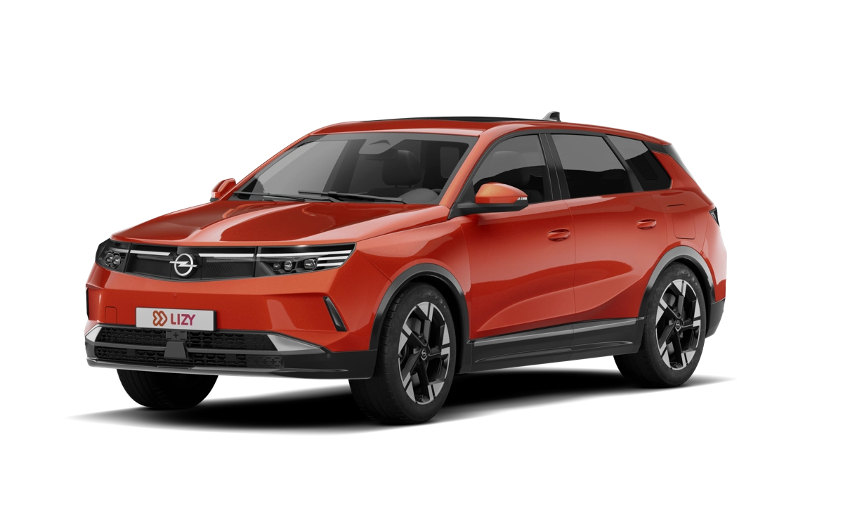 Oranje Opel Grandland Electric met 550 liter kofferbak