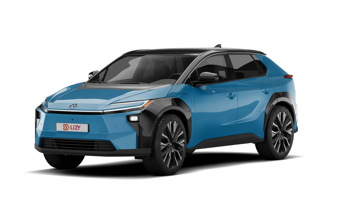 Blauwe Toyota bZ4X Touring met 669 liter kofferbak