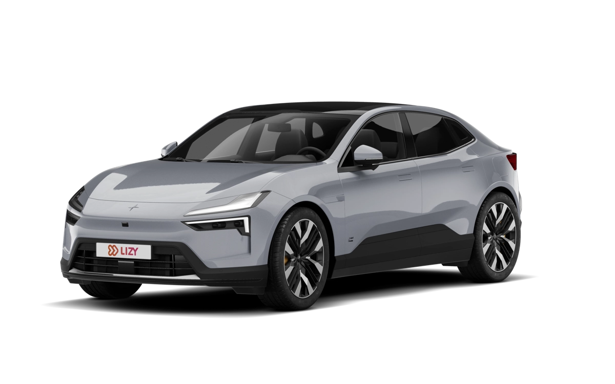 Grijze Polestar 4 als elektrische auto met de grootste actieradius