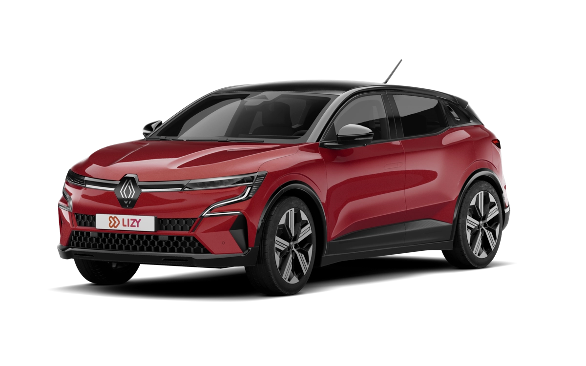 Renault Megane E-Tech in rood, de instapauto binnen een leasebudget van 500 euro