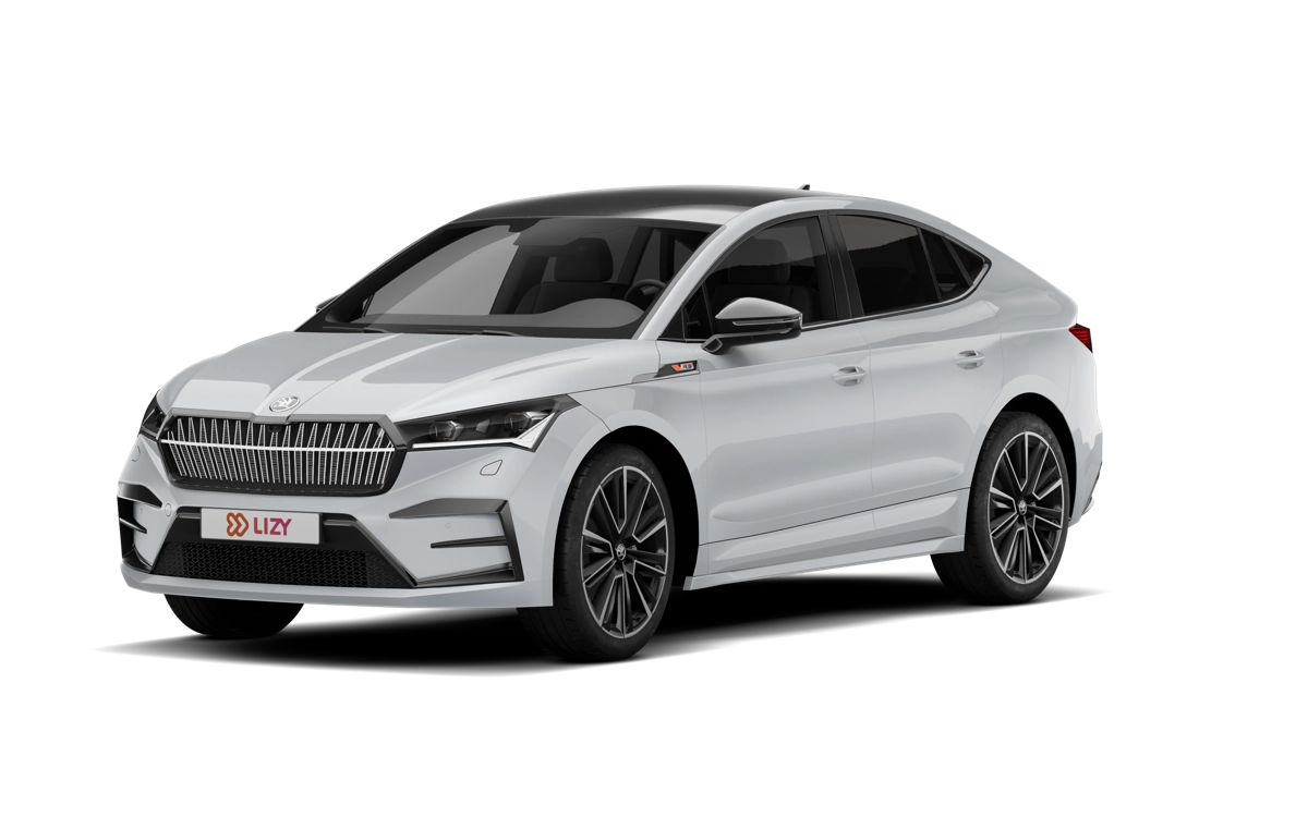Witte Škoda Enyaq uit 2022 met de hogere bijtellingsgrens van 35.000 euro