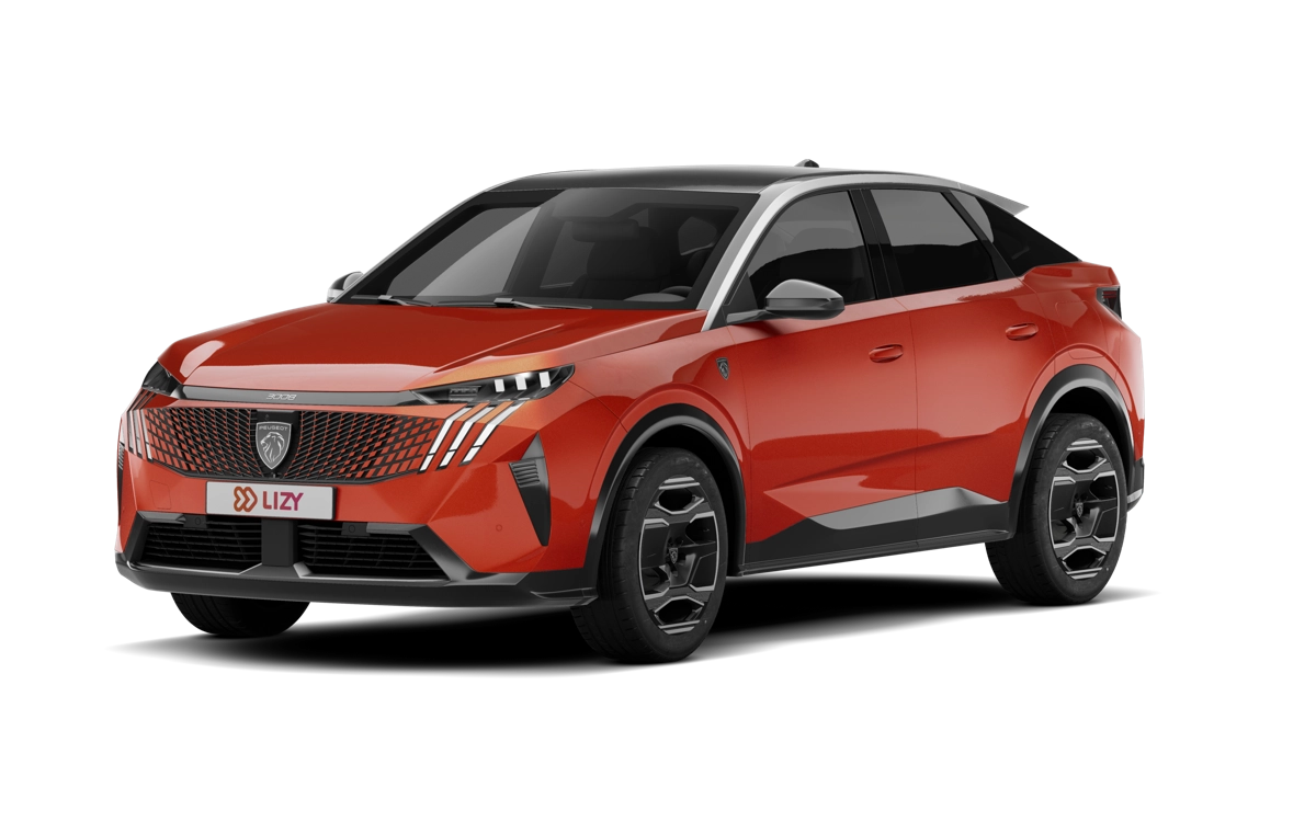 Oranjerode Peugeot e-3008 als ruime elektrische auto met groot rijbereik