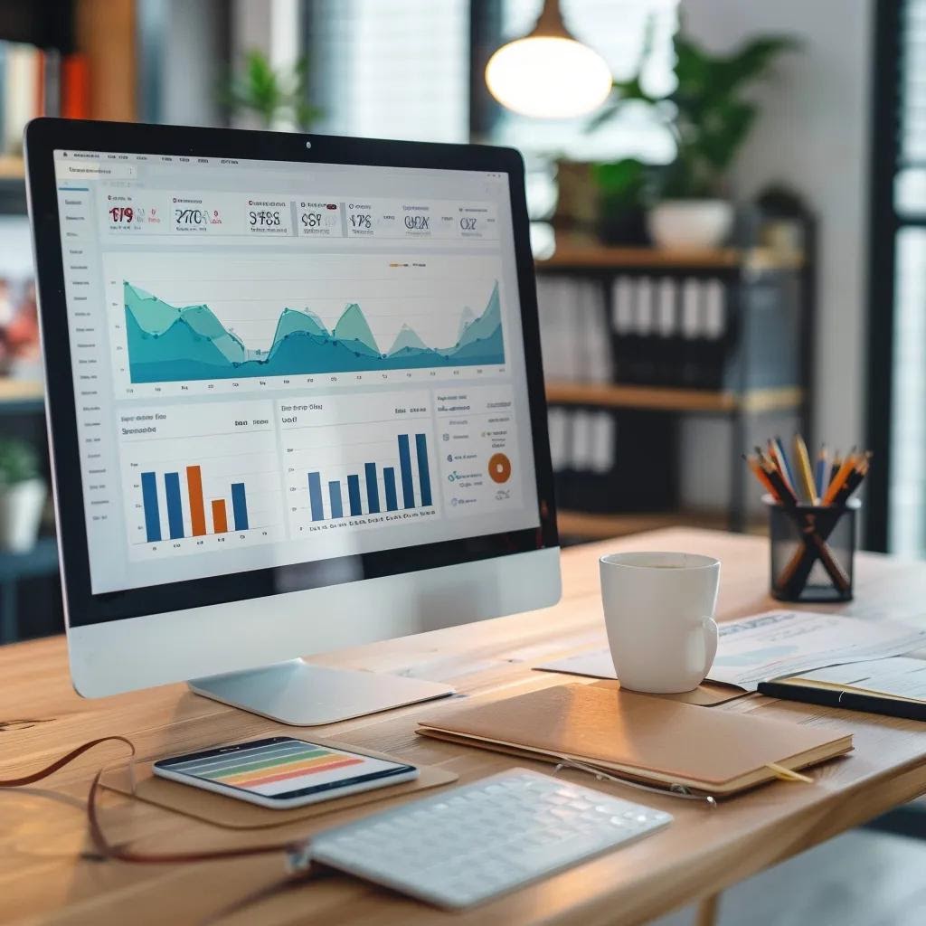 Digital marketing workspace with SEO analytics tools, highlighting effective strategies for functional medicine