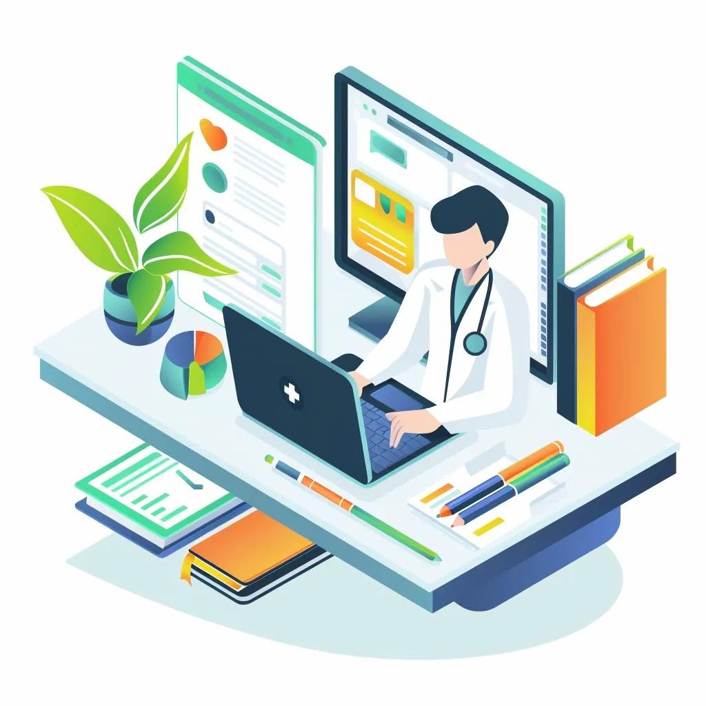 Healthcare professional creating educational content for functional medicine marketing