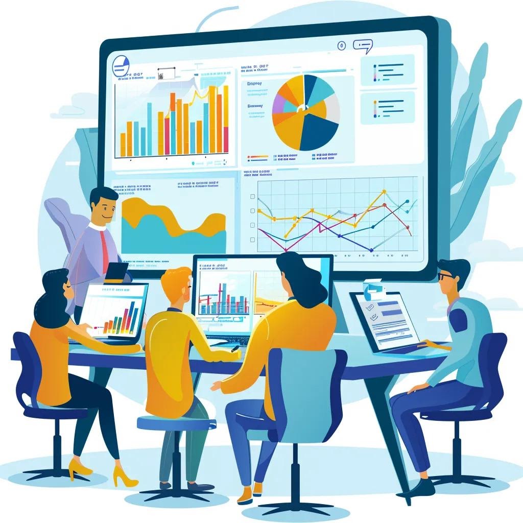 Digital marketing team analyzing SEO data for functional medicine practices