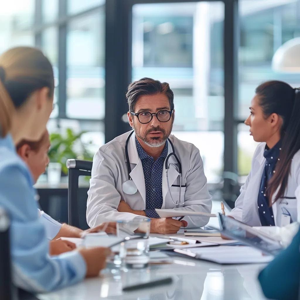 Healthcare team discussing ethical marketing principles in functional medicine