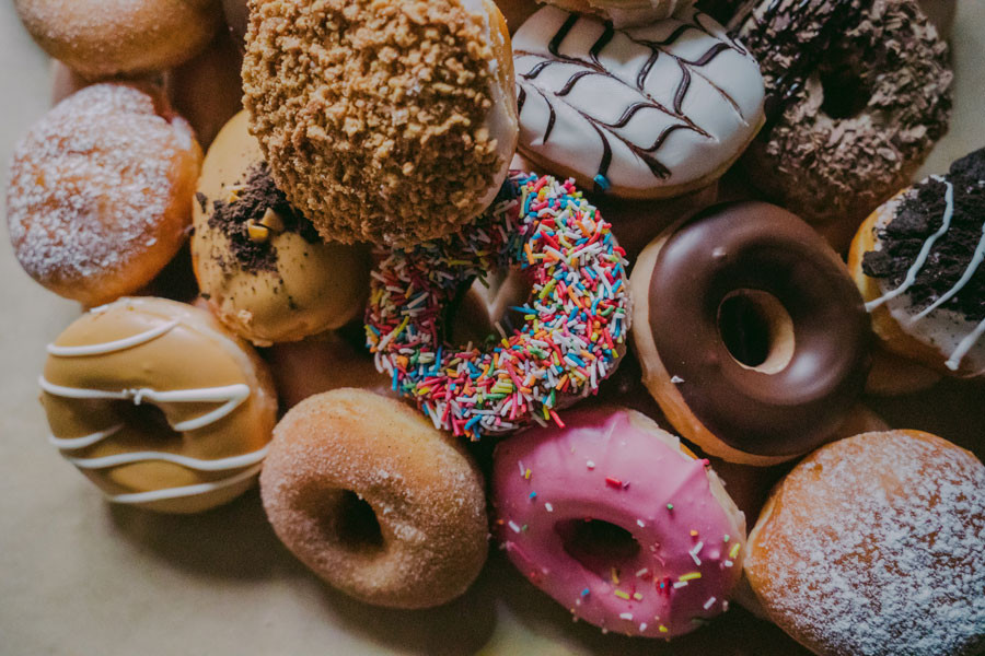 doughnuts on a table