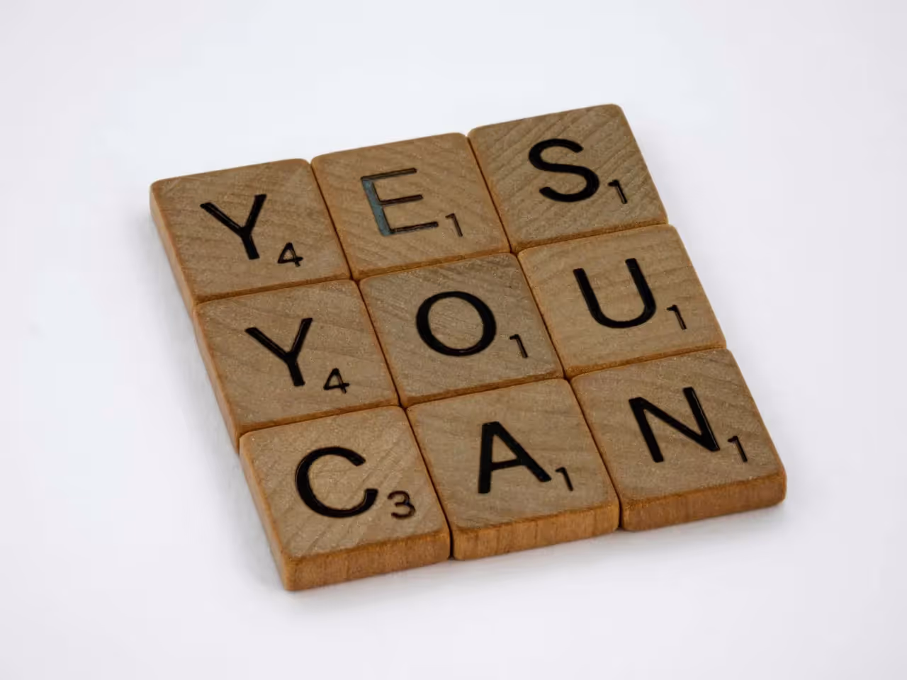 scrabble tiles that say yes you can