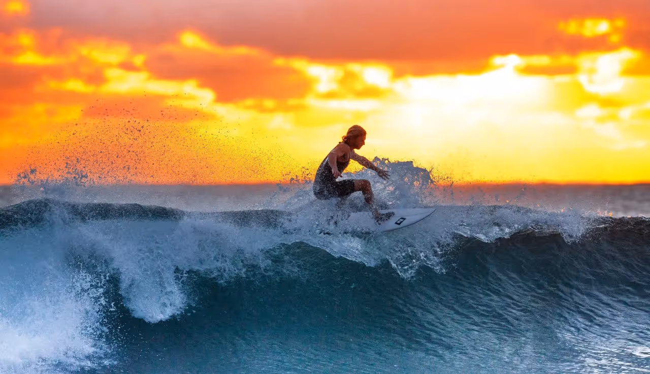 A person surfing in the ocean