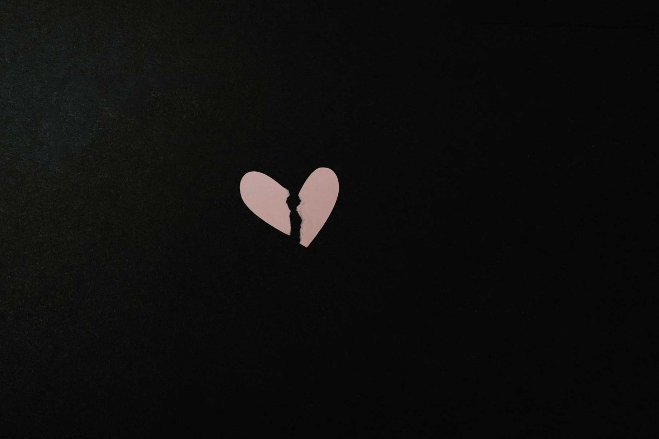 a broken heart piece of paper