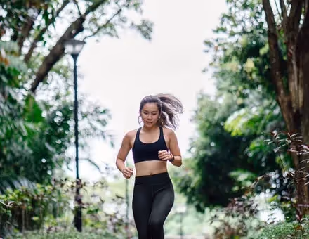 Woman running outside