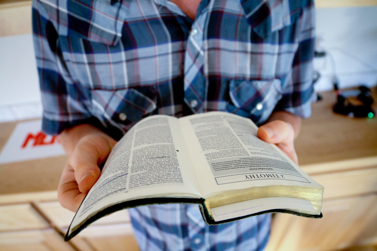 Person reading the Bible