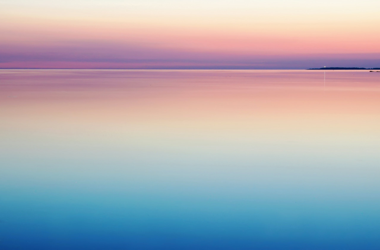 Colorful water from the sunset