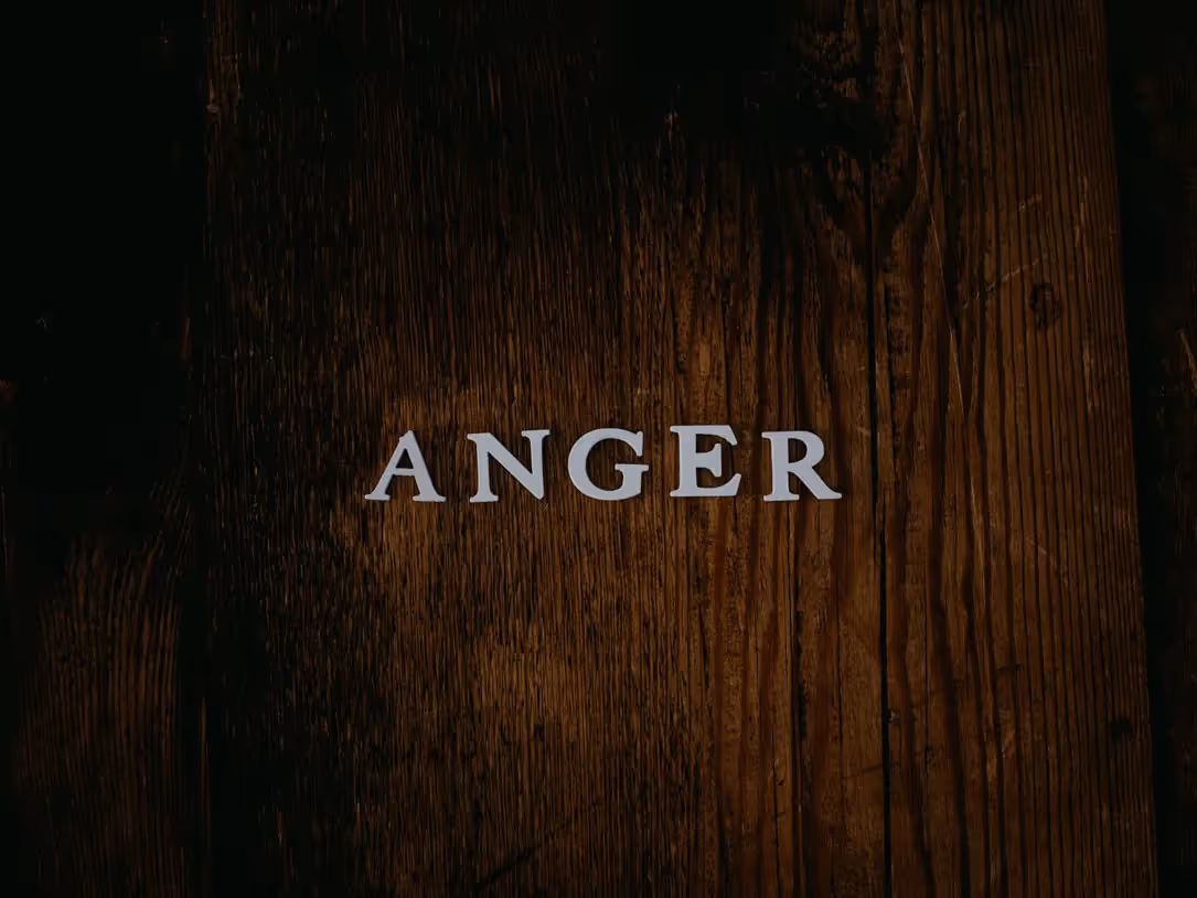 the word anger written out in a graphic