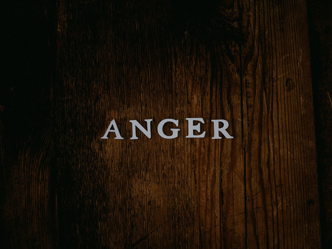 the word anger written out in a graphic