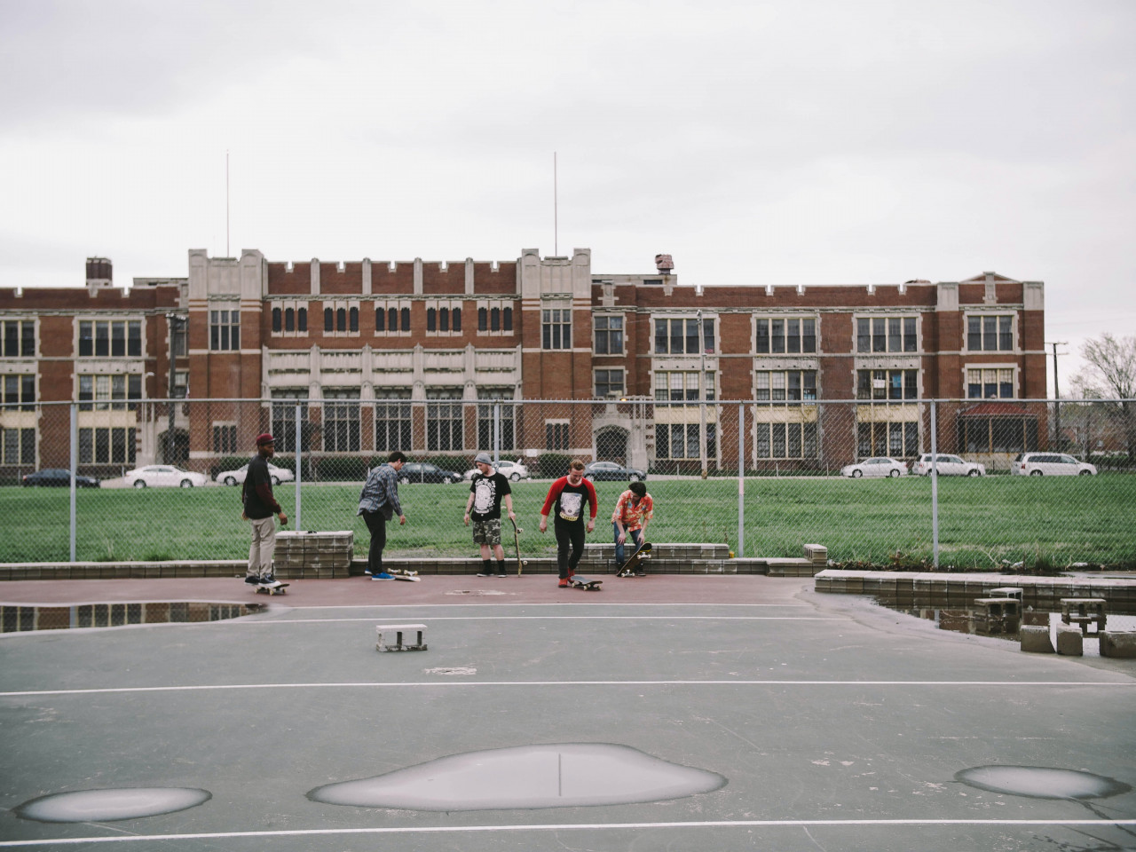 Teens playing in their free time.
